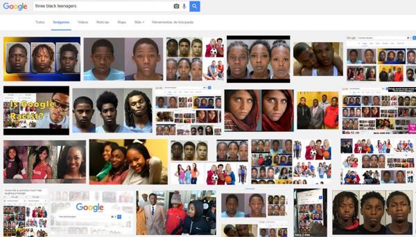 El resultado en Google de “three black teenagers”