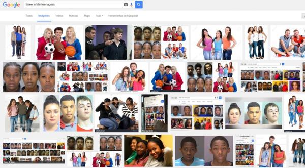 El resultado en Google de “three white teenagers”