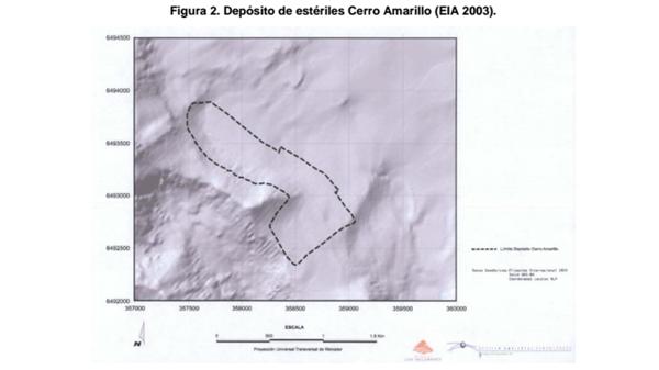 El mapa que presentó Antofagasta Minerals en el Estaduo de Impacto Ambiental no muestra la frontera.