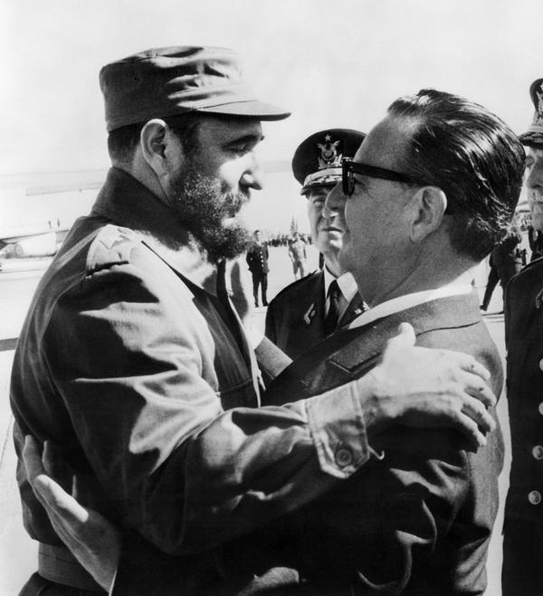 Encuentro con el presidente chileno Salvador Allende. 10 de noviembre de 1971 (AFP)