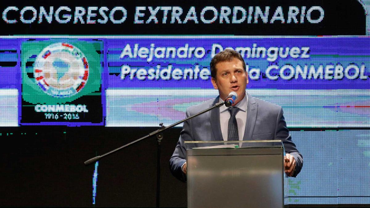 Alejandro Domínguez, presidente de la Conmebol (AP)