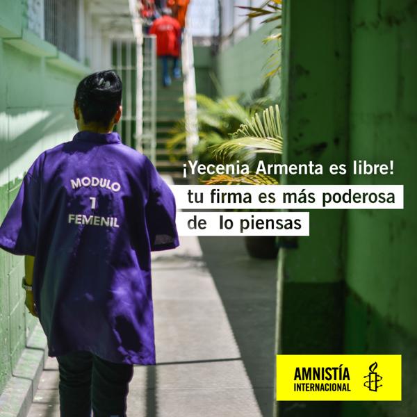 Yecenia Armenta Graciano participa ahora de la campaña Rompiendo el silencio, encabezada por mujeres que sufren injusticias en México