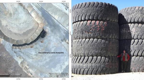 Las imágenes satelitales revelaron la existencia de los neumáticos, cuyo volumen fue constatado por una visita de los investigadores de Glencore.