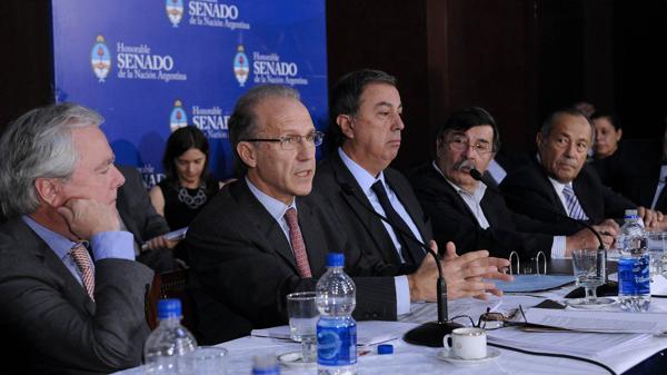 Carlos Rosenkrantz durante su disertación ante el Senado (Prensa Senado)
