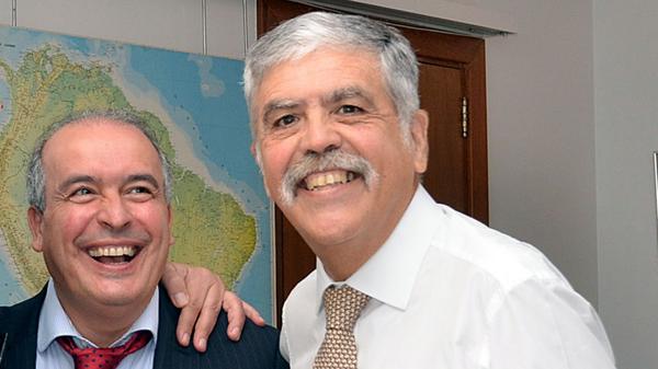 José López y Julio De Vido, sonrientes en otros tiempos (NA)