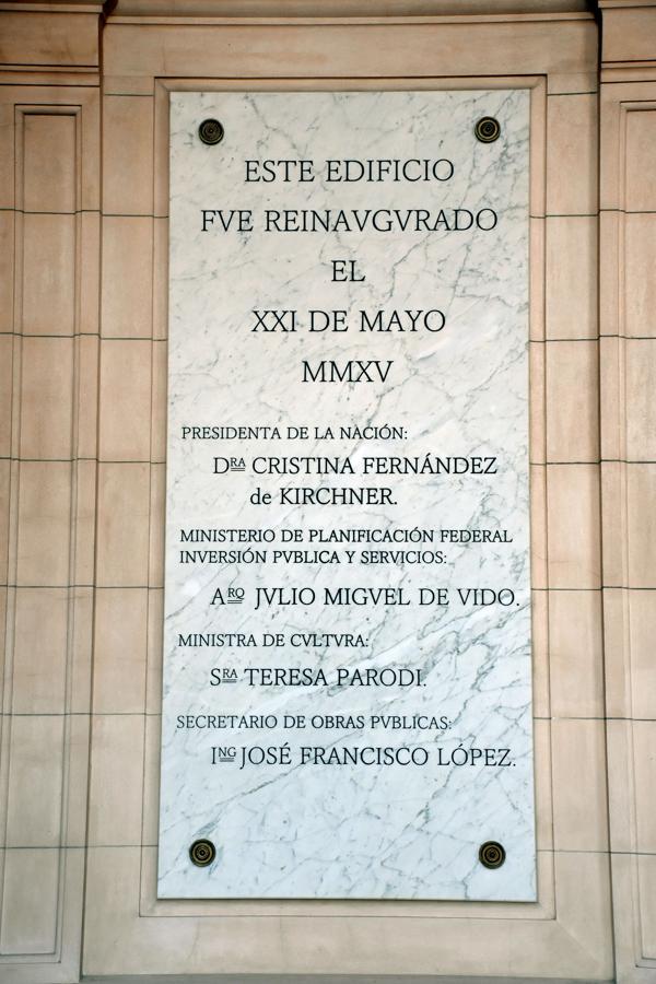 López y De Vido, en la placa fundacional del CCK (Nicolás Stulberg)