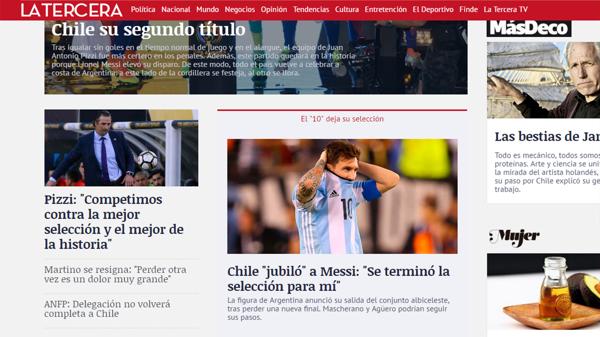La renuncia de Messi a la Selección argentina, tomada con humor por la prensa chilena