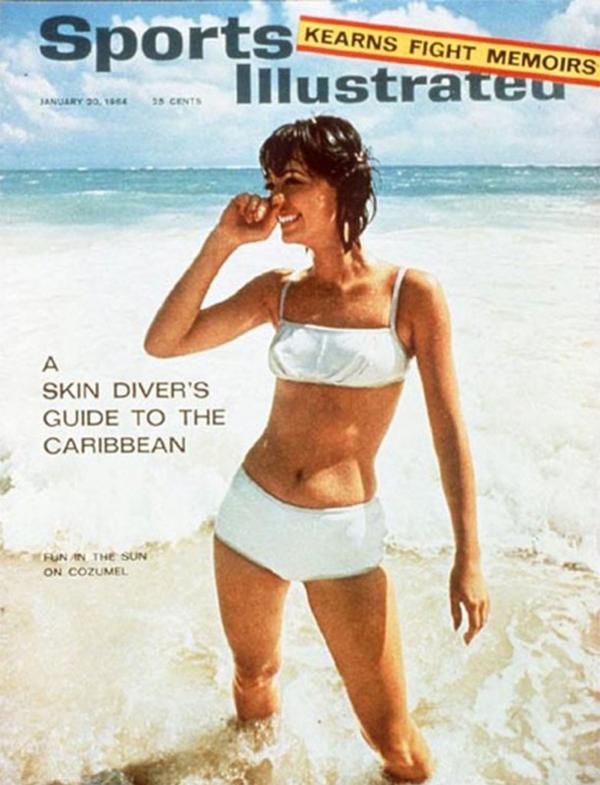La primer aparición de la bikini en la portada de una revista fue una edición de 1964 de Sports Illustrated