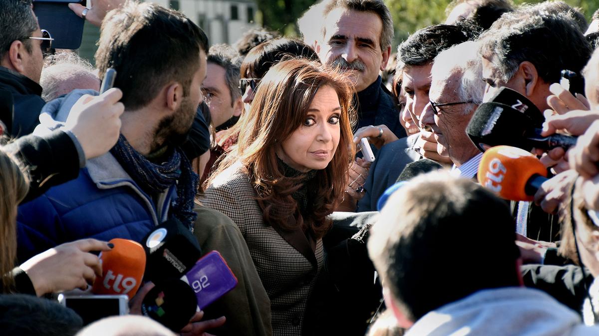 Cristina Kirchner estuvo ayer en Comodoro Py (Nicolás Stulberg)