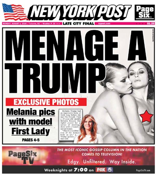 La nueva portada de The New York Post dedicada a Melania Trump