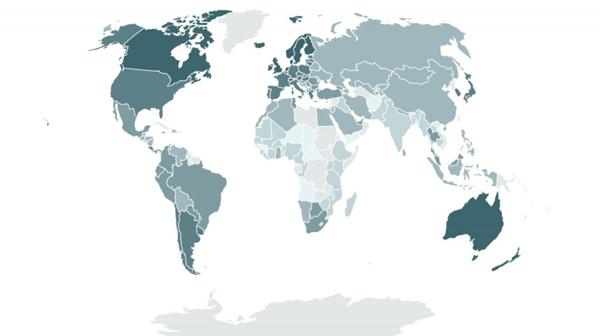 El mapa elaborado por Social Progress Imperative