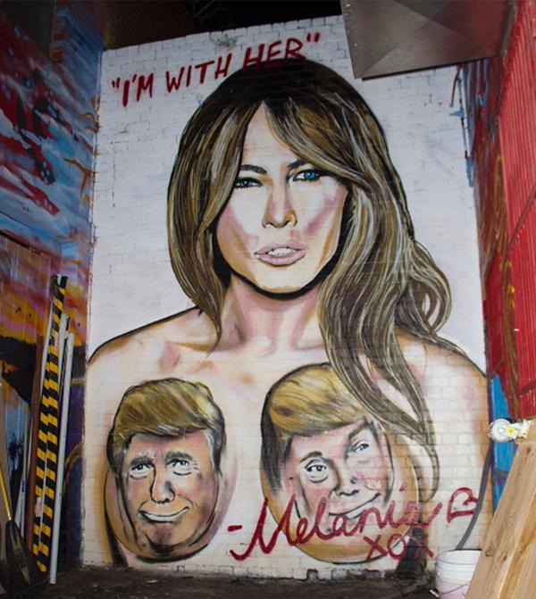 Melania Trump, en otro mural de Lushsux.