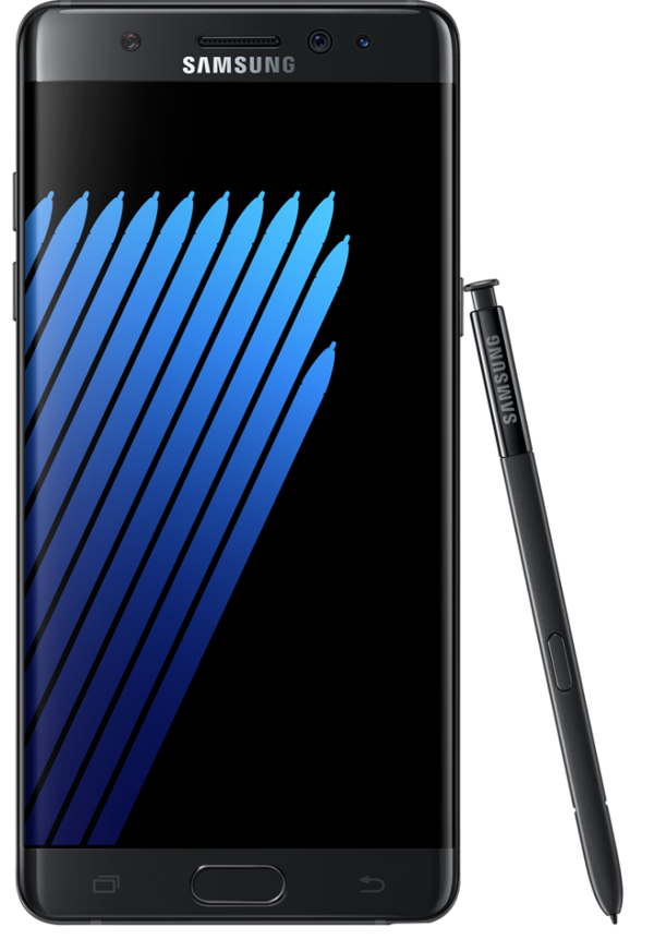 Samsung Galaxy Note 7 en negro (cortesía Samsung)