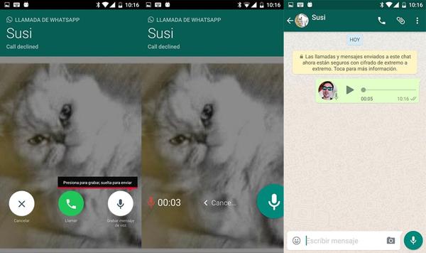Cuando se llama por este sistema, el usuario podrá dejar un mensaje de voz en caso de que no se pueda establecer la comunicación (elandroidelibre)