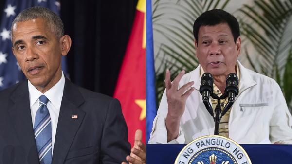 El presidente de Estados Unidos, Barack Obama, y el jefe de Estado de Filipinas, Rodrigo Duterte (AFP)