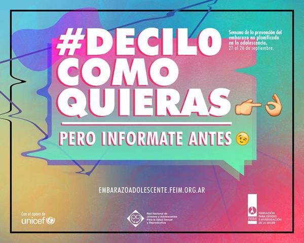 FEIM y UNICEF llevan adelante una campaña de prevención el embarazo adolescente en el día de la primavera