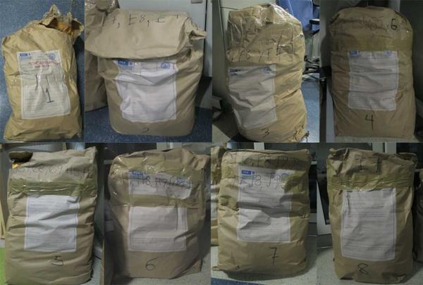 Bolsas con elementos recolectados en el basurero de Cocula (Crédito: Dictamen sobre el basurero de Cocula / Equipo Argentino de Antropología Forense)