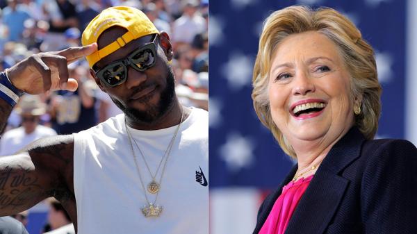 LeBron James apoyó publicamente a Hilary Clinton (AP – Reuters)