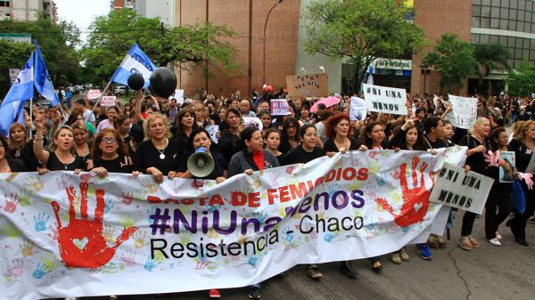 la marcha en Resistencia (Télam)