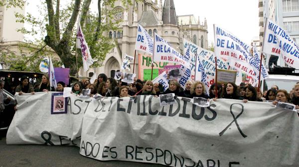 La marcha en Mar del Plata (Télam)