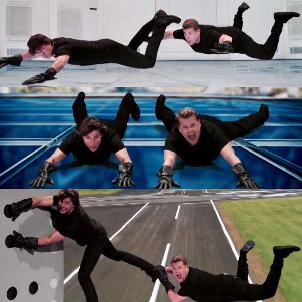 Los momentos más arriesgados de la saga ‘Misión Imposible’ revividos por Cruise y Corden en el ‘Late Late Show’ de CBS