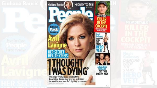 La cantante Avril Lavigne y su dura confesión en abril de 2015 para la revista People: “Pensé que iba a morir”