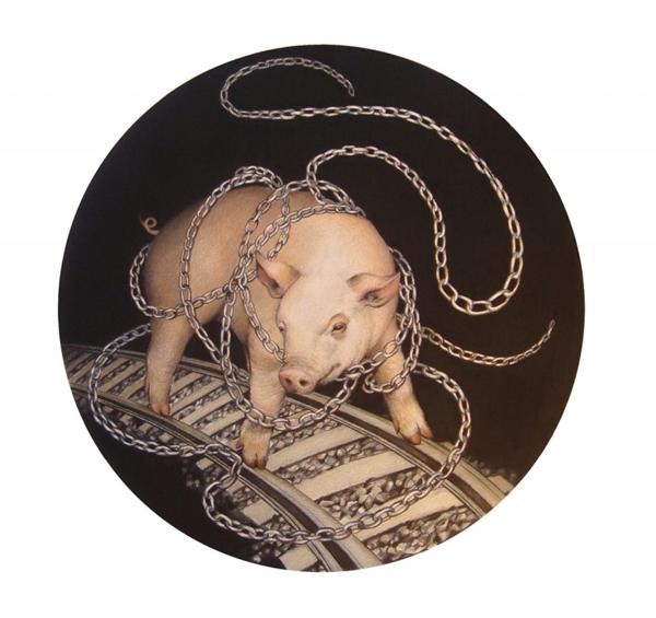 Chancha con cadenas, pintura de Inés de Iróstegui