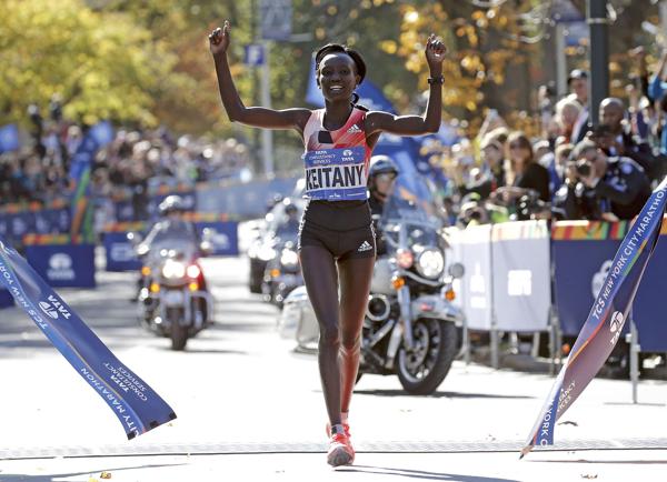 Mary Keitany ganó en 2014, 2015 y revalidó su título en 2016