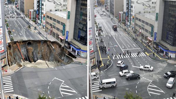 El antes y el después de la increíble reparación en 48 horas(AP)