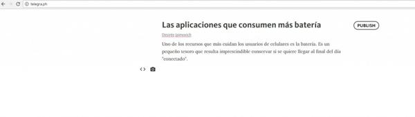 Captura de pantalla del sitio Telegra.ph