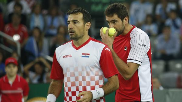 Dodig y Cilic, la pareja croata frente a Argentina en Zagreb (AP)