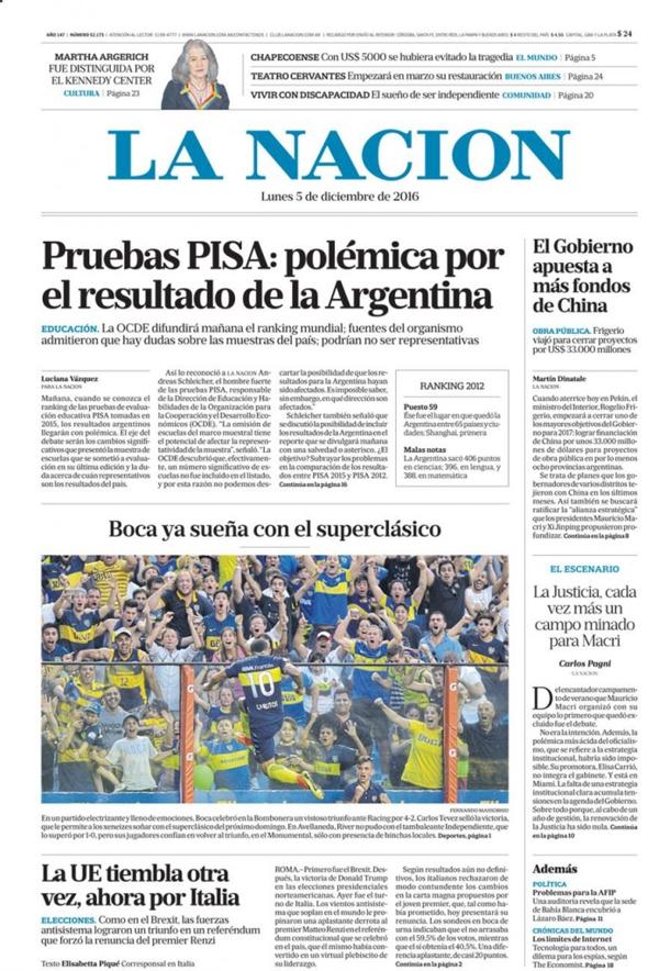 “La UE tiemblea otra vez, ahora por Italia”, dice La Nación, de Argentina
