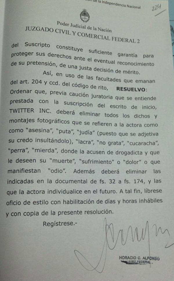 El fallo del juez Horacio Alfonso