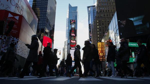 Los preparativos en Times Square (AFP)
