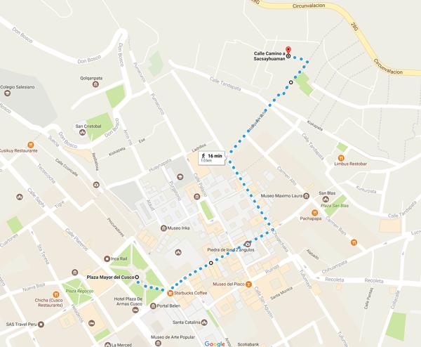 El hostel está ubicado a solo 1 km de la Plaza de Armas de Cuzco