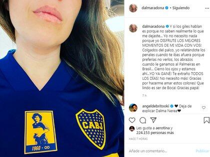 El posteo de Dalma Maradona para recordar a su padre 