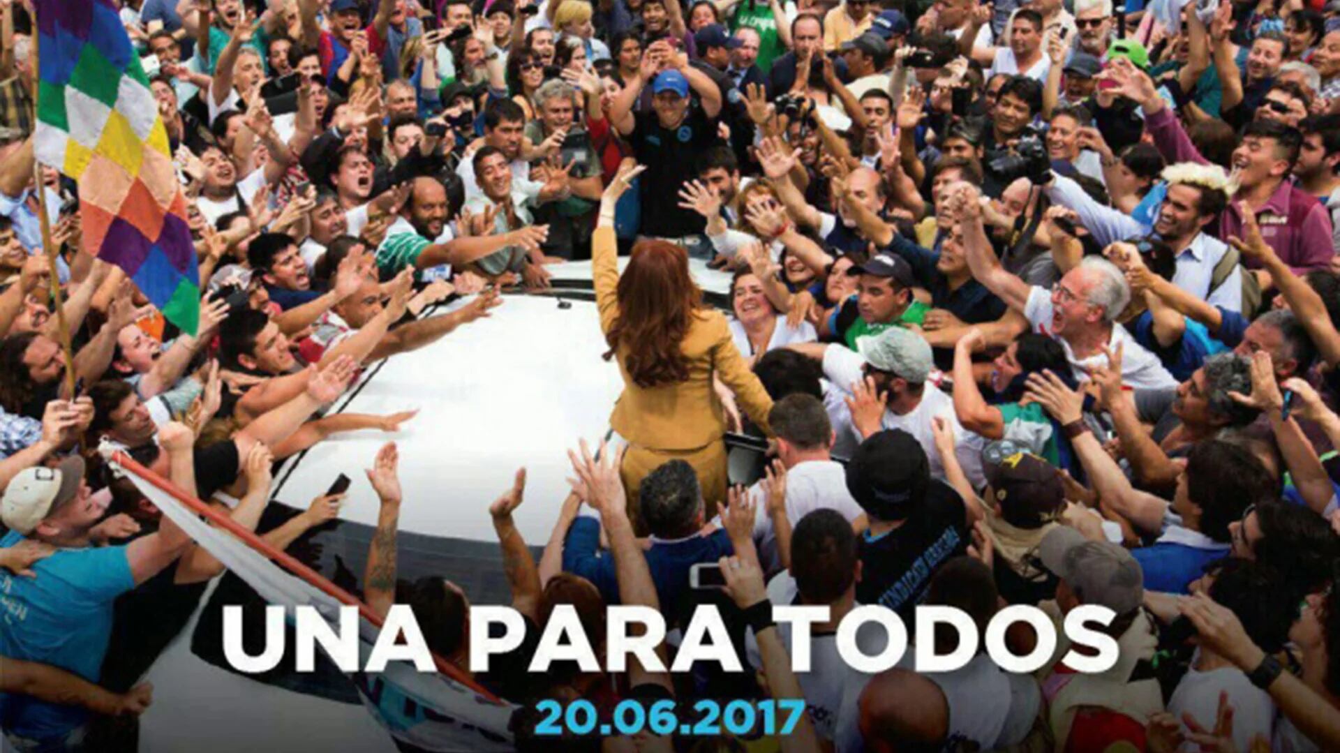 Uno de los afiches que aparecieron antes de que Cristina Kirchner inscribiera un nuevo frente: ya anticipaba la fecha del acto de lanzamiento de Unidad Ciudadana