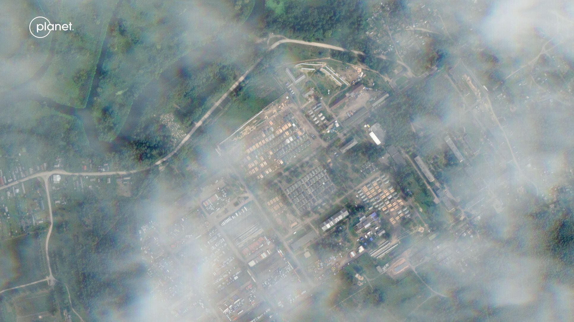 Las imágenes corresponden a la base militar Tsel en la región de Mogilev, en Bielorrusia (PLANET LABS PBC/Handout via REUTERS)