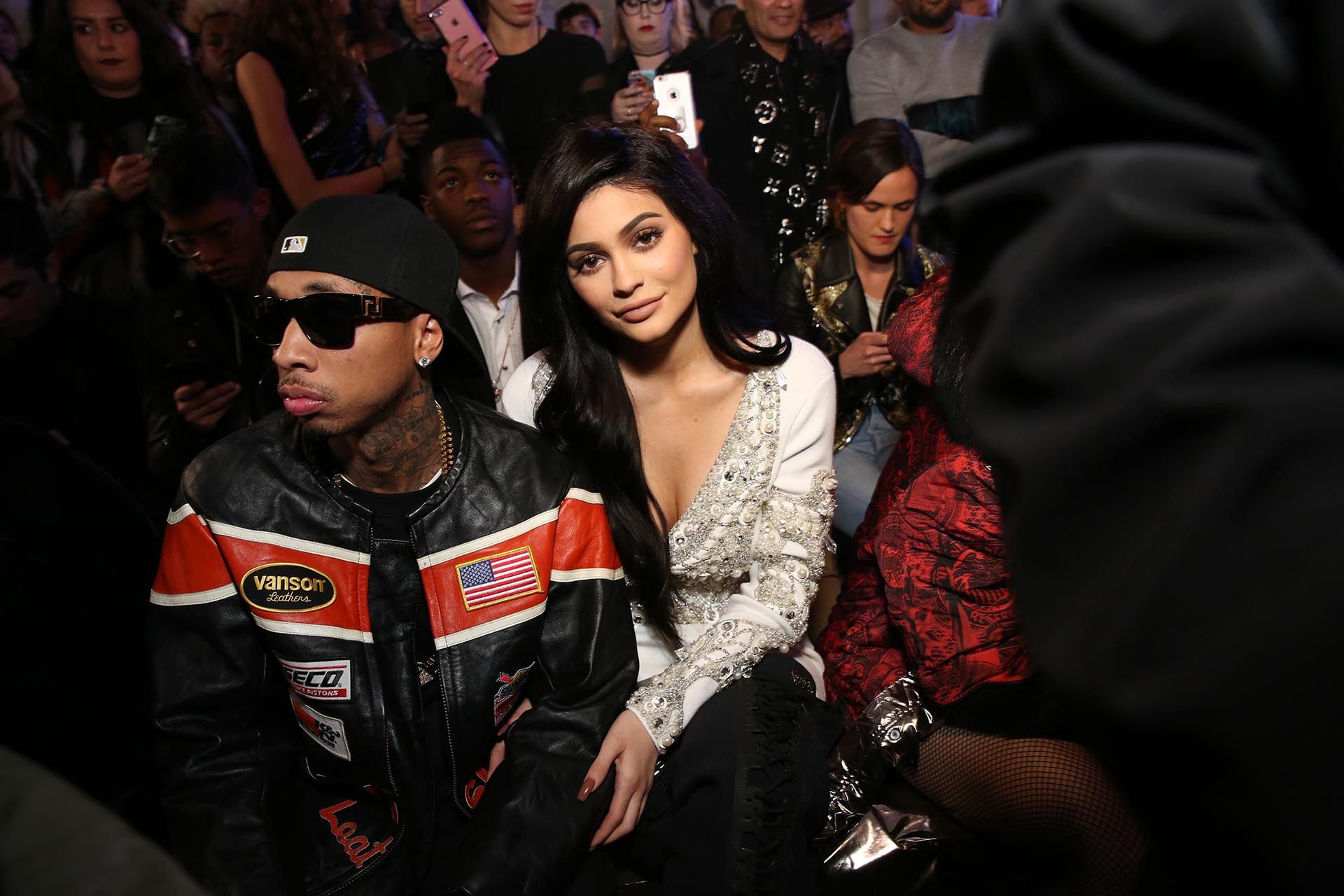 NEW YORK, NY - FEBRUARY 13:  Tyga and Kylie Jenner attend the Philipp Plein collection during, New York Fashion Week: The Shows at New York Public Library on February 13, 2017 in New York City.  (Photo by Monica Schipper/Getty Images for New York Fashion Week: The Shows)