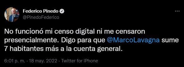 Federico Pinedo, el legislador quien que ejerció como presidente de la república una noche, en el traspaso entre Cristina Kirchner y Mauricio Macri, mostró su descontento 