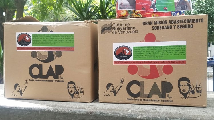 Las cajas del Clap vienen pon publicidad del grupo guerrillero ELN