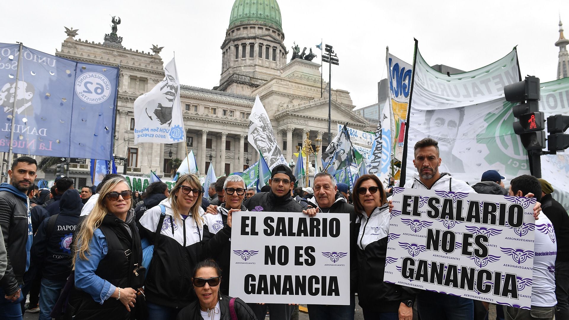 La movilización sindical en el Congreso (Foto: Maximiliano Luna)
