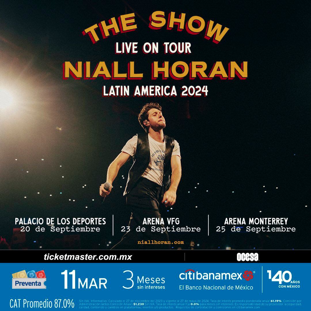 Niall Horan conciertos en México