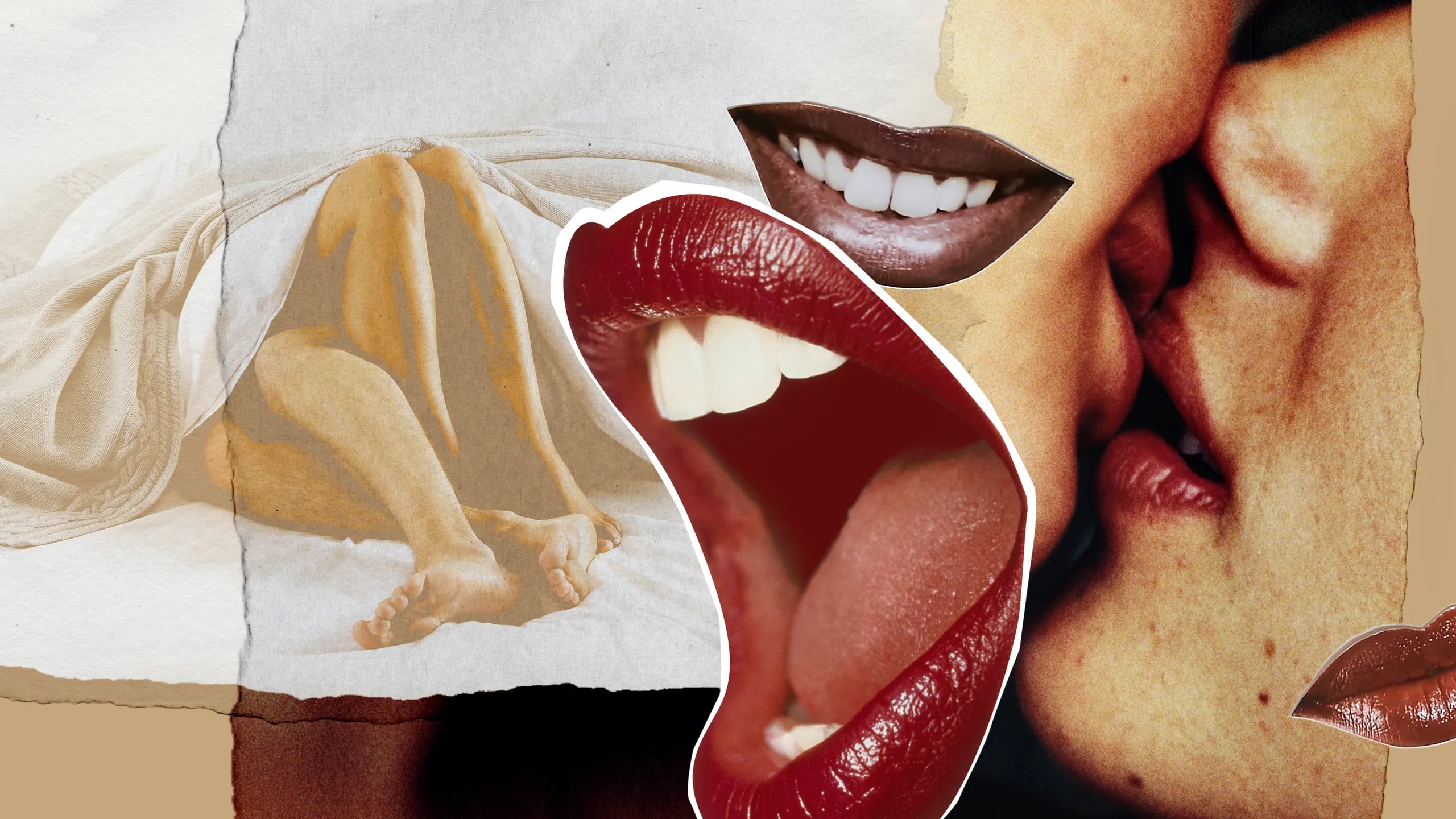 Collage de besos, sexo y orgasmo entre un hombre y una mujer (Allure)