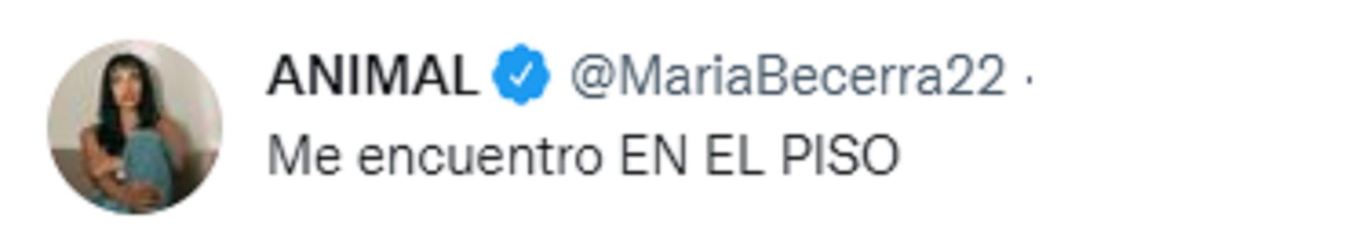 El tuit de María Becerra