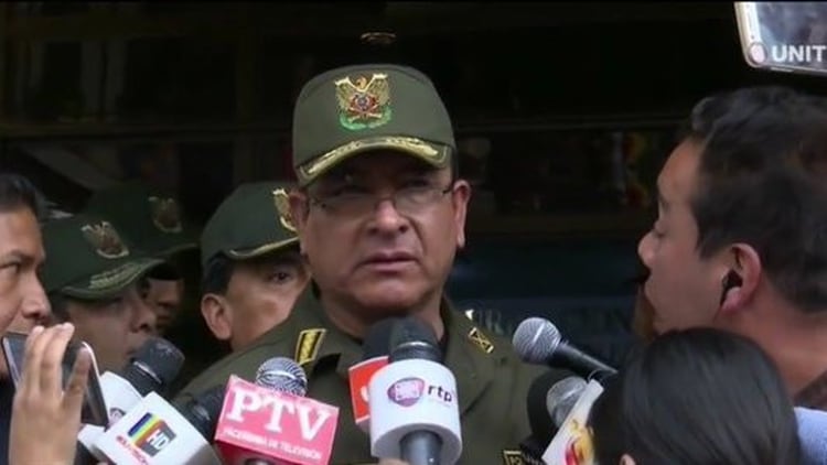 Yuri Calderón, jefe de la policía de Bolivia