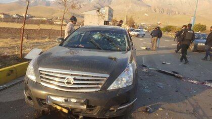El auto en el que viajaba Fajrizadeh (Reuters)