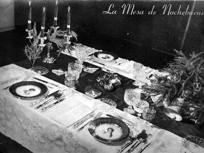 La mesa de nochebuena, según la imagen correspondiente al libro editado en 1950