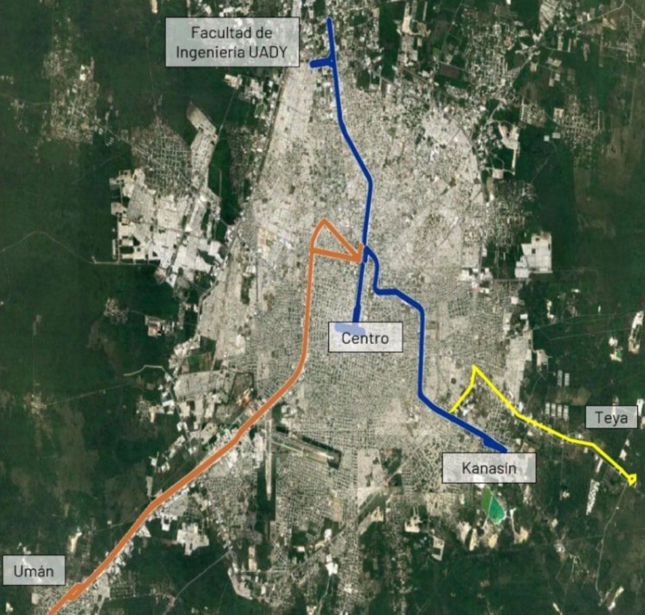 A través de 3 rutas se conectarán 3 localidades del centro de Yucatán (Foto: Twitter @MauVila)