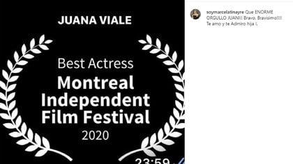 Juana Viale, premiada en el Festival de Cine de Montreal